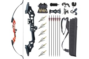 Monsour Archery 51" Takedown Recurve Bow and Arrows Set for Adults Right Hand Longbow Kit Metal Riser for Beginner Shooting Practice