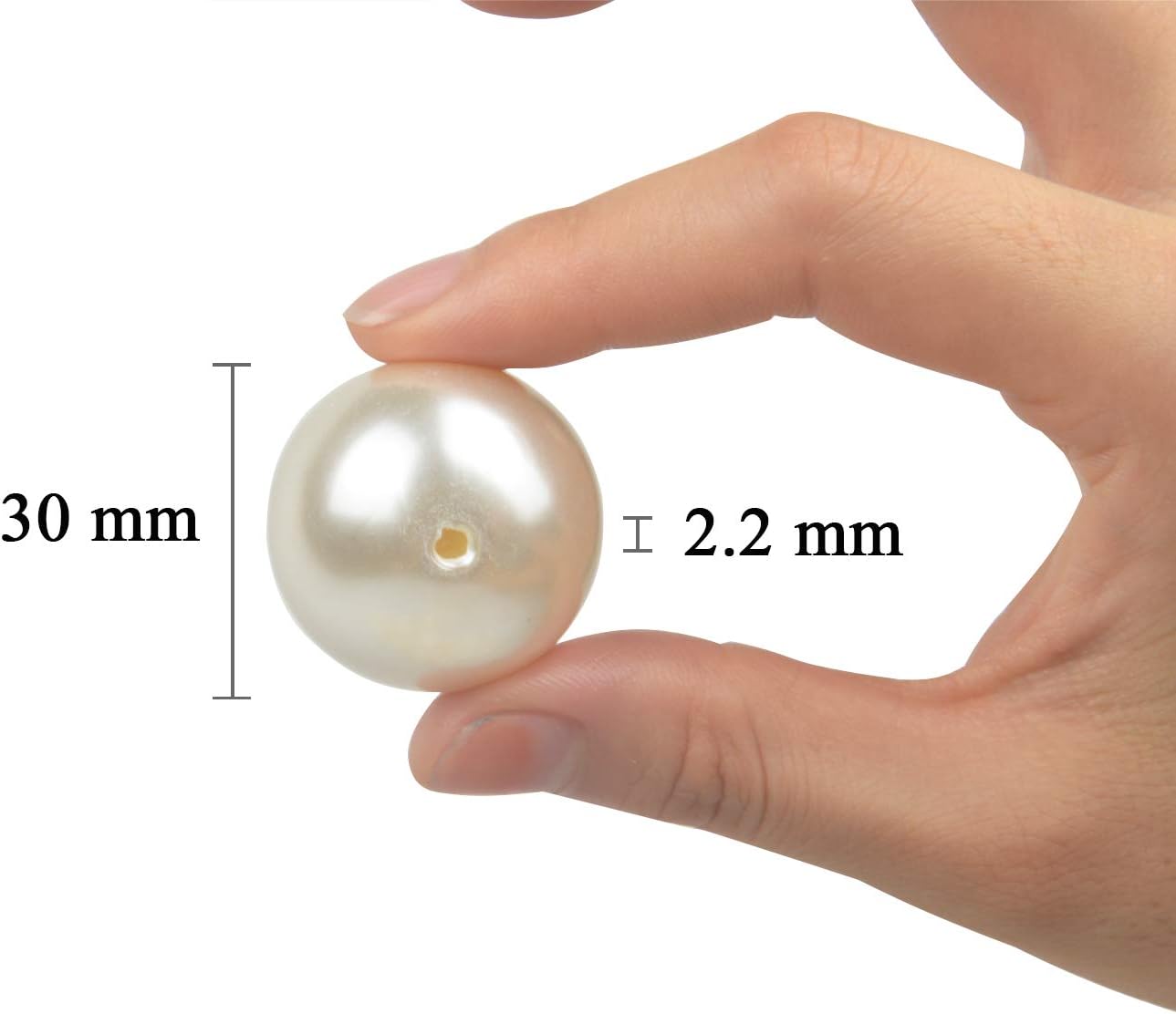 Yixuan Elegant Glossy Drilled Pearls Beads 15pcs 30mm Assorted Plastic Loose Beads for Jewellery Making Vase Fillers - Image 3