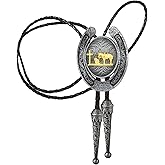 HUABOLA CALYN Bolo Tie for Men- Western Cowboy Native American Golden Horse Bolo Tie