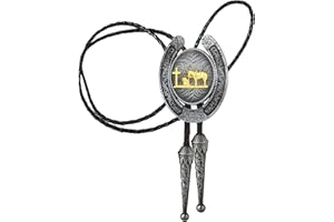 HUABOLA CALYN Bolo Tie for Men- Western Cowboy Native American Golden Horse Bolo Tie