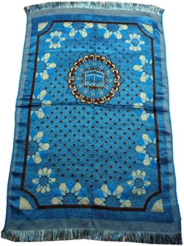 Turkish Islam Prayer Mat QUB002 Thin Sajadah Muslim Salat Carpet Musallah Janamaz House Decor Eid Ramadan Gift (Blue)