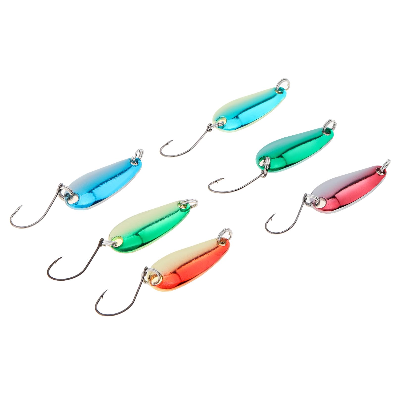 OriGlam 6pcs Fishing Spinner Lures Sequins, Spinners Fishing Lures Fishing Lures Spoon Metal Bait, Metal Spoon Spinner Bait for Pike Trout Bass Salmon Perch