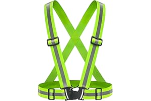 Reflective Vest Adjustable High Visibility Safety Gear for Running Cycling Outdoor Night Walking Jogging Hiking Men Women Kid
