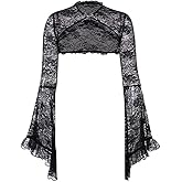Instobig Goth Shrug Black Gothic Victorian Shrugs Crop Top For Women