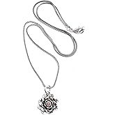 NOVICA Artisan Handmade Garnet Necklace Floral .925 Sterling Silver Pendant Red Indonesia Birthstone 'Sacred Red Lotus'