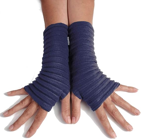 Wristee®, fingerless gloves & wrist warmers (Navy) Amazon.co.uk Clothing