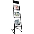 tongmo Floor-standing 3-Layer Magazine Rack, Brochure Display Stand, made of high-hardness metal, suitable for Exhibitions, Offices, and any organization requiring information display. (3F-Black)