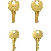 4-Pack Cedar Chest Replacement Keys Compatible with Lane S Series Safety Locks, Includes New and Old Style Keys, Brass Key