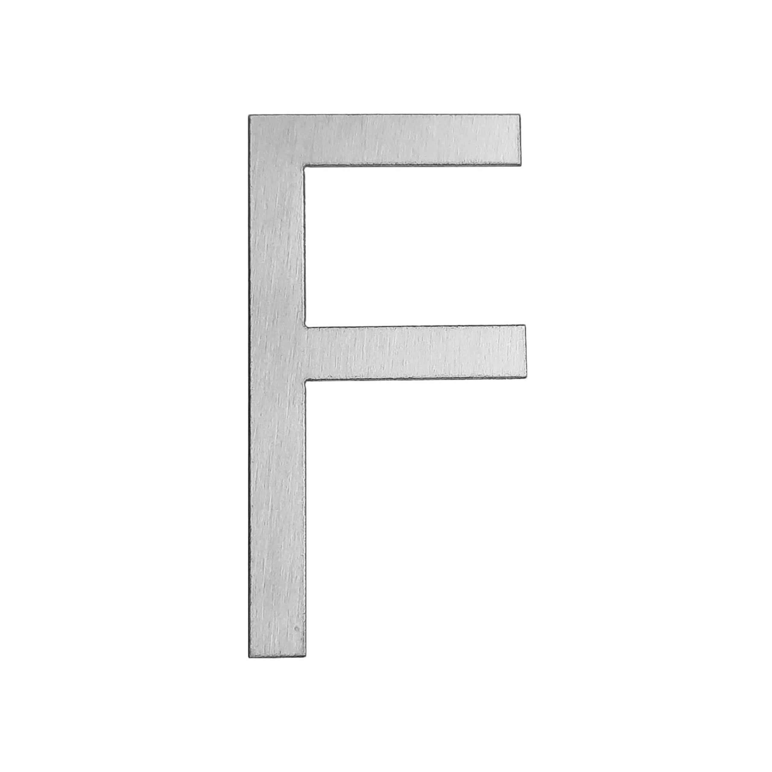 GUIZZO Creart - External House Number and External House Numbers with Stainless Steel Letter, Custom Made in Italy Sign, Custom Entrance Door Sign for Outdoor Use - F, 4 x 8 H cm