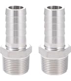 BesNPT Brass Chrome Ball Valve – 1/4" NPT Male To 5/16" Barb Shut-Off For Water, Air, Fuel (2 Pack)