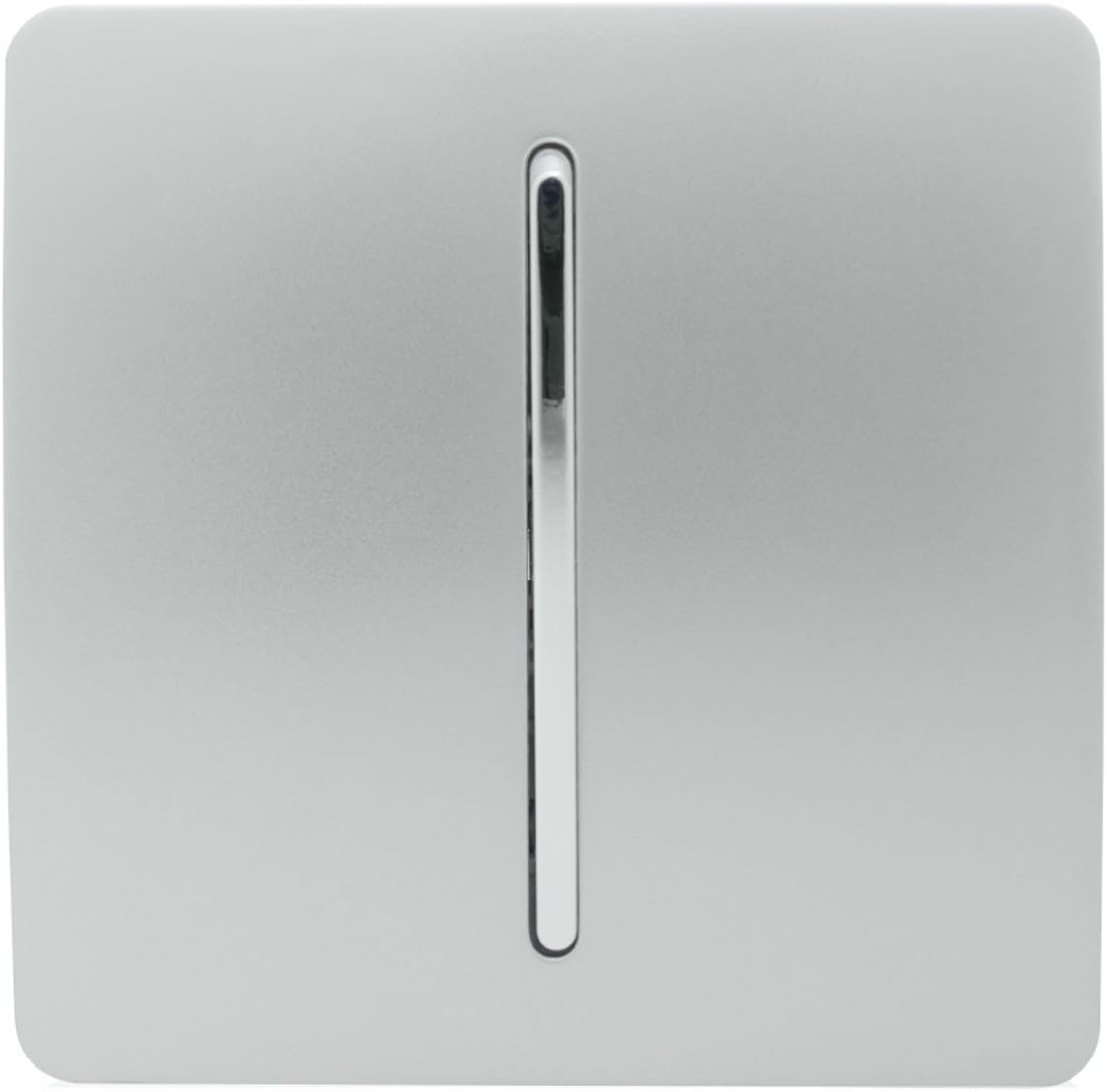 Trendi Switch Artistic Modern Glossy 1 Gang 3 Way Intermediate 10 Amp Rocker Light Switch Silver