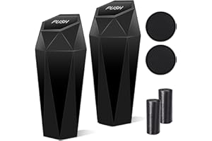 Tecfino Car Trash Can with Lid, 2 Packs Diamond Design Mini Cup Holder Trash Can for Car, Office, Home Use, Black