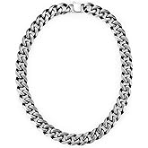 BIYONGDE Mens Stainless Steel Chunky Cuban Link Chain Necklace, 18MM Wide Heavy Link Chain Necklace with Matte Finish, Punk Rock Vintage style