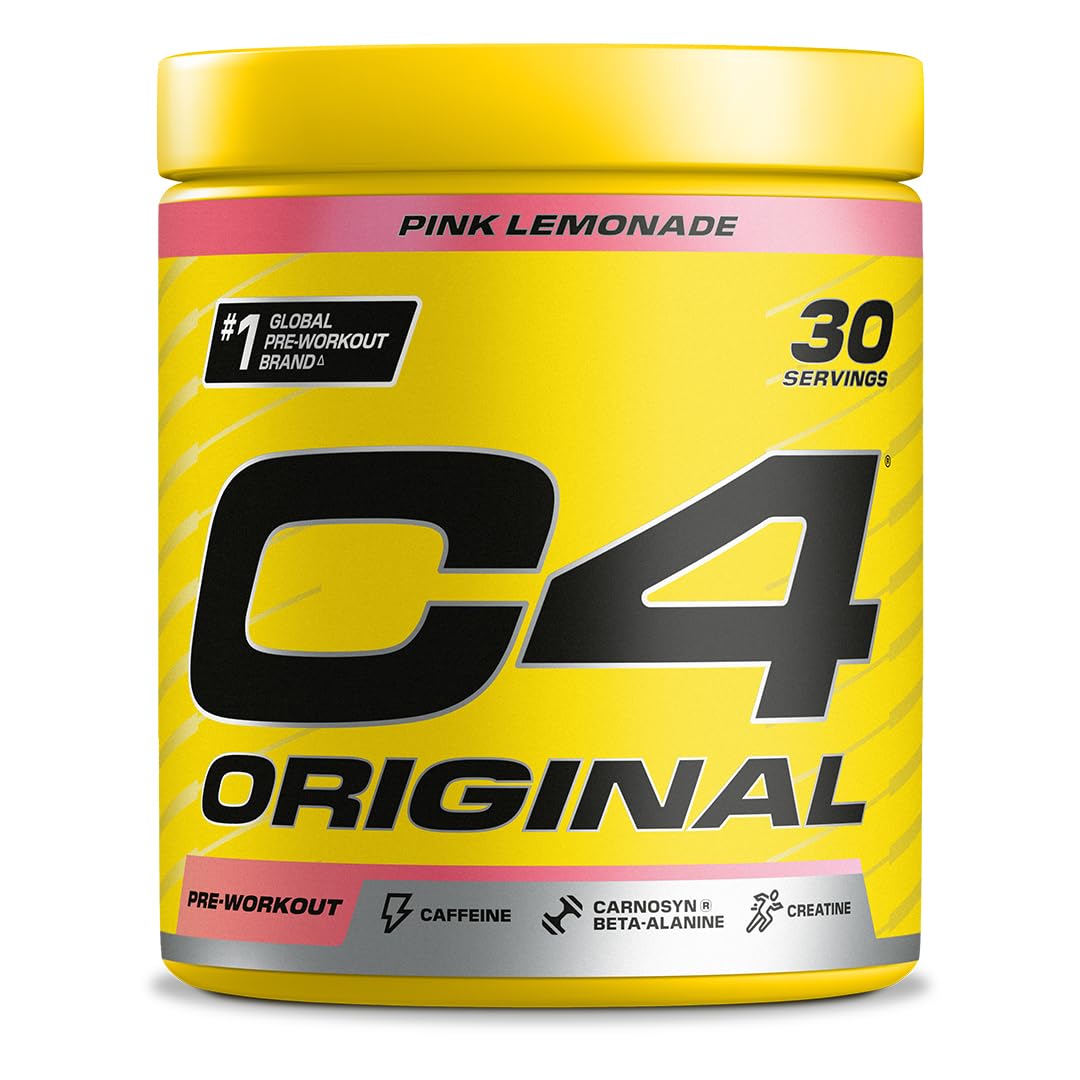 C4 Original Beta Alanine Sports Nutrition Bulk Pre Workout Powder for Men & Women | Best Pre-Workout Energy Drink Supplements | Creatine Monohydrate | Pink Lemonade | 30 Servings