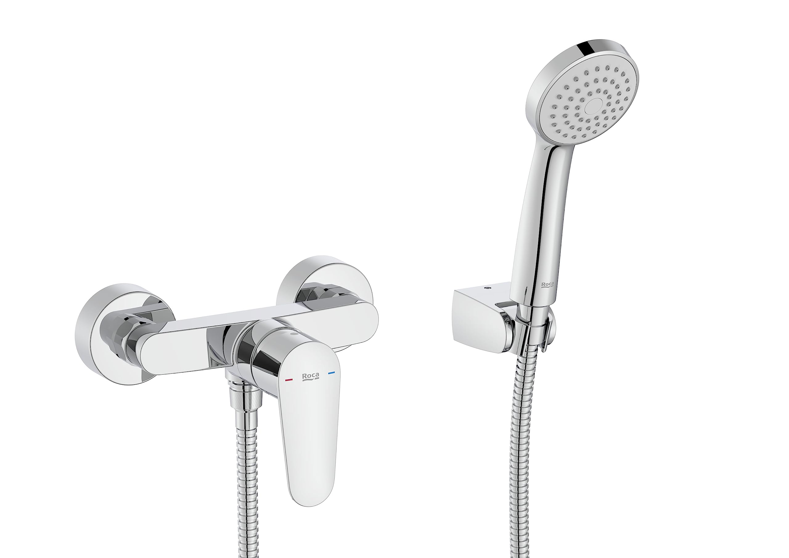 Roca A5A204FC00 Victoria Plus Shower Mixer with Hand Shower, Flexible 1.5 m and Articulated Shower Holder, Chrome