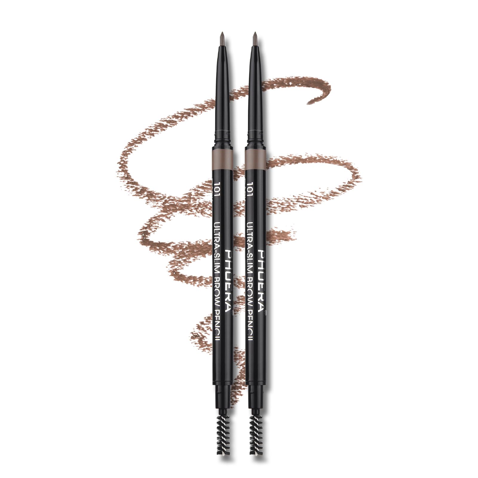 Anglicolor PHOERA 2PCS Eyebrow Pencil with Brush,Ultra-Slim Eyebrow Pencil with Brow Brush,Precise,Natural-Looking Brows,Long Lasting Drawing Eye Brow 0.16g (2PC101)