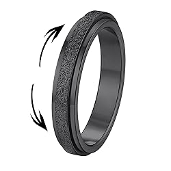 Supcare Anxiety Rings Spinner Black Spinner Ring