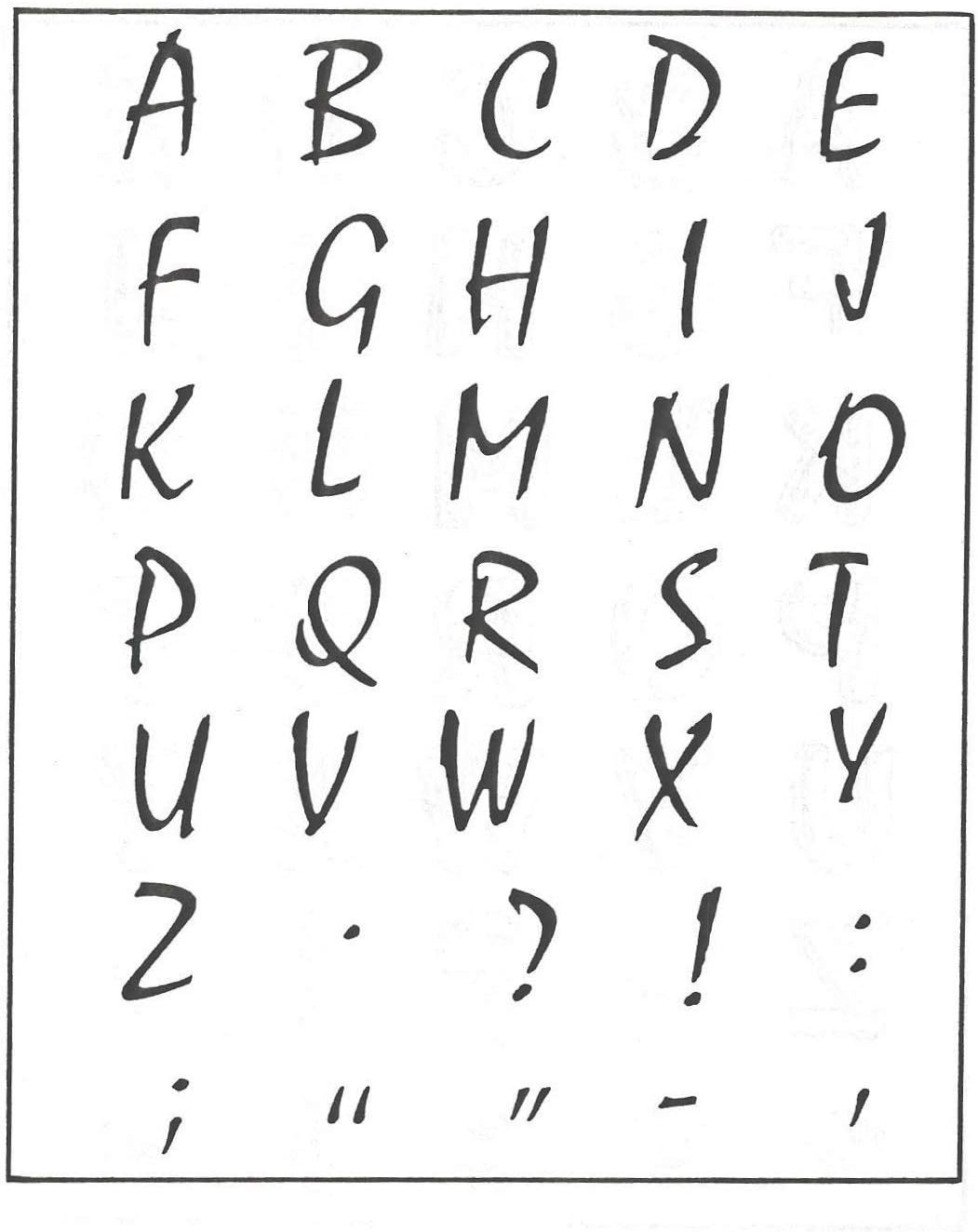 Rubber Stamp: Funky Alphabet, Lg.