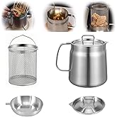 1.5L-Stainless Steel Oil Filter Pot,304 Stainless Steel Large Capacity Versatile Oil Filter Vessel, Heavy Duty Stainless Stee