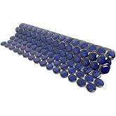 Tenedos Penny Blue Eye 12.25 x 12 Inch Porcelain Mosaic Tile &ndash; 10 Pieces per Case (10.2 Sq.Ft) for Bathroom, Kitchen, Shower, Floor, Wall, and Backsplash Use