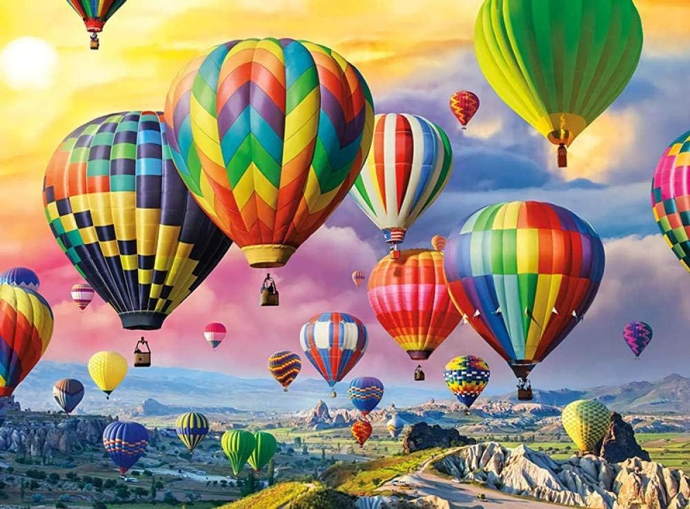 ELLCDRJ New Jigsaw Puzzles Wooden 1000 Pieces Of Adult Jigsaw Puzzles Game Kids Puzzle Toys Home Decoration Landscape Hot Air Balloon & Birthday Gifts