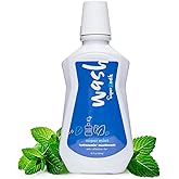 SuperMouth® Fluoride-Free Mouthwash – Nano-Hydroxyapatite, Vitamins D3 & K2, Prebiotics, Alkaline pH 8.5, Alcohol-Free, Freshens Breath, Safe Clean Ingredients, 4 Flavor Options