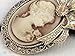 Alilang Vintage Inspired Crystal Rhinestone Victorian Lady Cameo Brooch Pin Maiden Flower Ribbon Bow Pendant