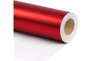LaRibbons Red Christmas Wrapping Paper, Solid Color Matte Metal Gift Paper Roll - 17 Inch x 33 Feet Gift Wrapping Paper for Xmas, Holiday, Valentine's Day, Wedding, Birthday