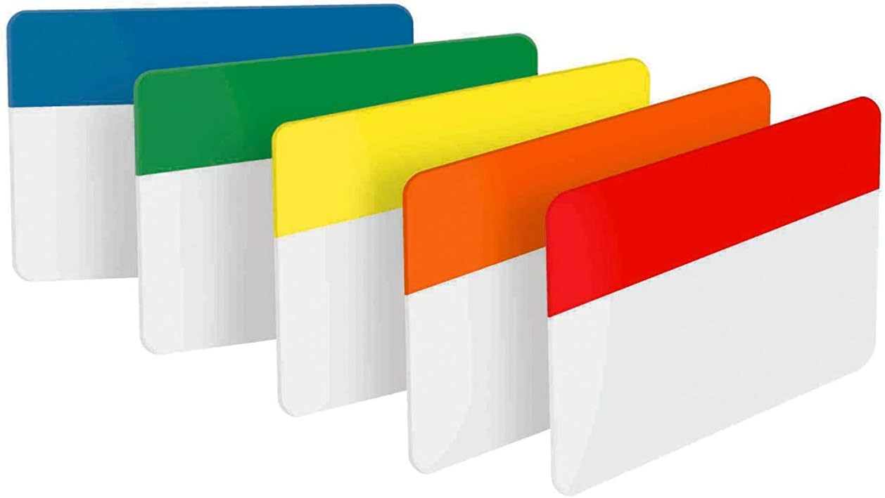 Post-it Tabs, 2 in, Solid, Assorted Colors, 6 Tabs/Color, 5 Colors, 30 Tabs/Pack (686-ROYGB) : Office Products