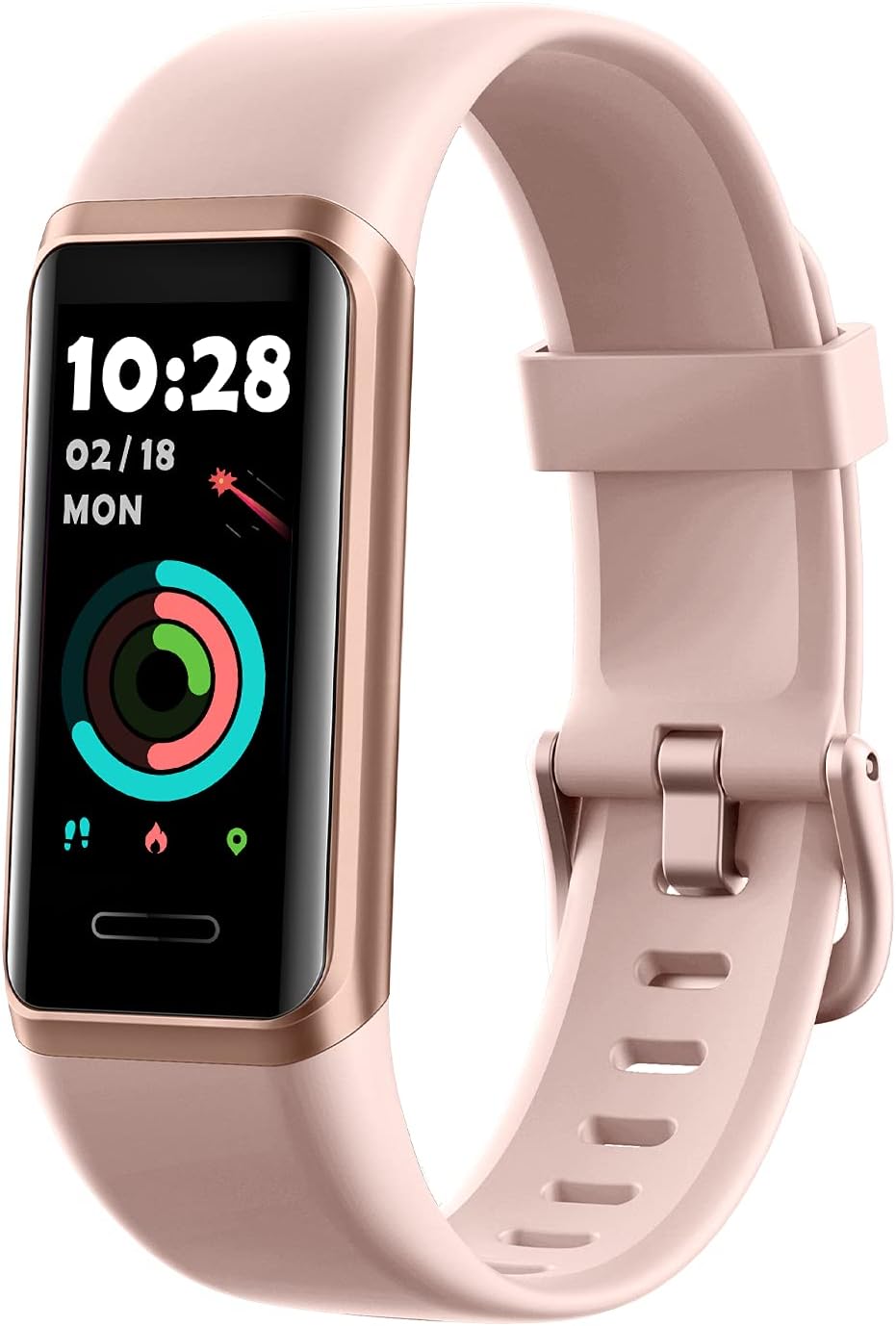 YAMAY Fitness Tracker 2021 Version, Watches for Women Men with Customized Watch Face Touch Screen Alexa Built-in, Blood Oxygen & Heart Rate Monitor Sleep Tracker IP68 Swimming Waterproof (Pink) : Sports & Outdoors