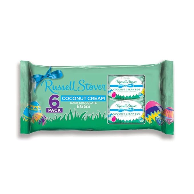 Russell Stover Dark Chocolate Coconut Cream Egg, 6 Ounce