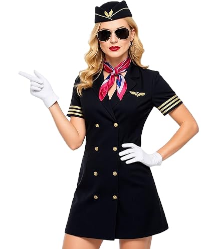 ハロウィン☆MILE HIGH CLUB STEWARDESS COSTUME Amazon.com: Music Legs Mile High Club Stewardess Adult Costume (S