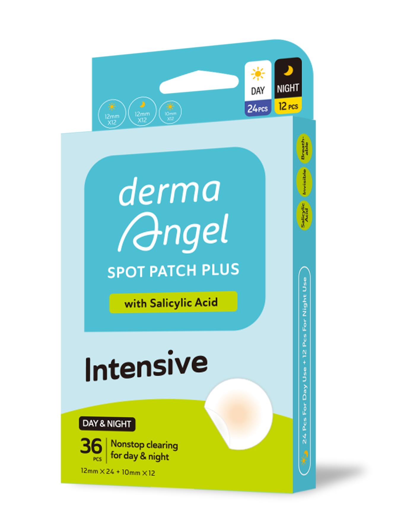 Derma Angel pimple patches | Spot Patches 36 Pcs | acne patch | Invisible Hydrocolloid Patches | Acne patch | Pimple patches Salicyclic Acid (Day & Night)