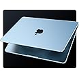 EooCoo [Ultra Thin Armor] Compatible with MacBook Air 15 inch M4 2025 2024 2023 M3 M2 A3241 A3114 A2941, [100% Match Official Sky Blue] Matte Protective Case with Keyboard Skin, Sky Blue Clear