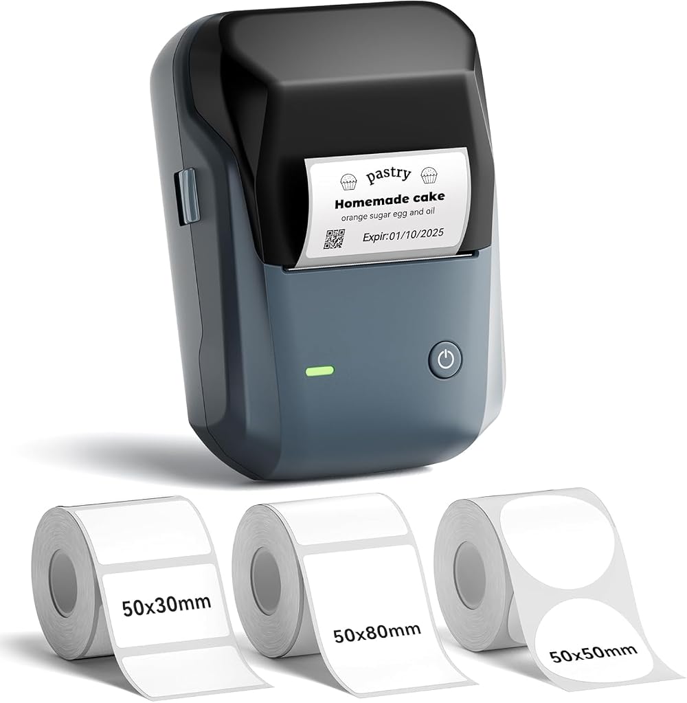 NIIMBOT B1 Label Maker 2 Inch Bluetooth Thermal Printer with 3 Rolls Labels