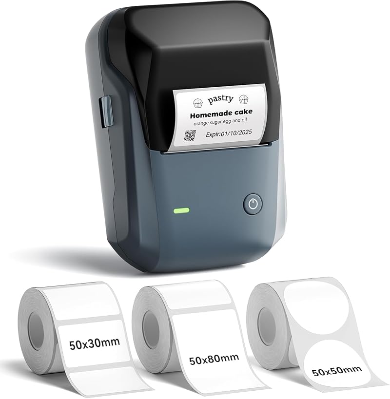 NIIMBOT B1 Label Maker 2 Inch Bluetooth Thermal Printer with 3 Rolls Labels