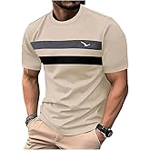 RoseSeek Men's Color Block Short Sleeve Tee Shirts Casual Crewneck T Shirt Trendy Summer Tops