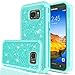 LeYi for Galaxy S7 Active Case with HD Screen Protector, Glitter Cute Girl Women [PC Silicone Leather] Dual Layer Heavy Duty Protective Phone Case for S7 Active SM-G891A Mint(Not Fit Galaxy S7)