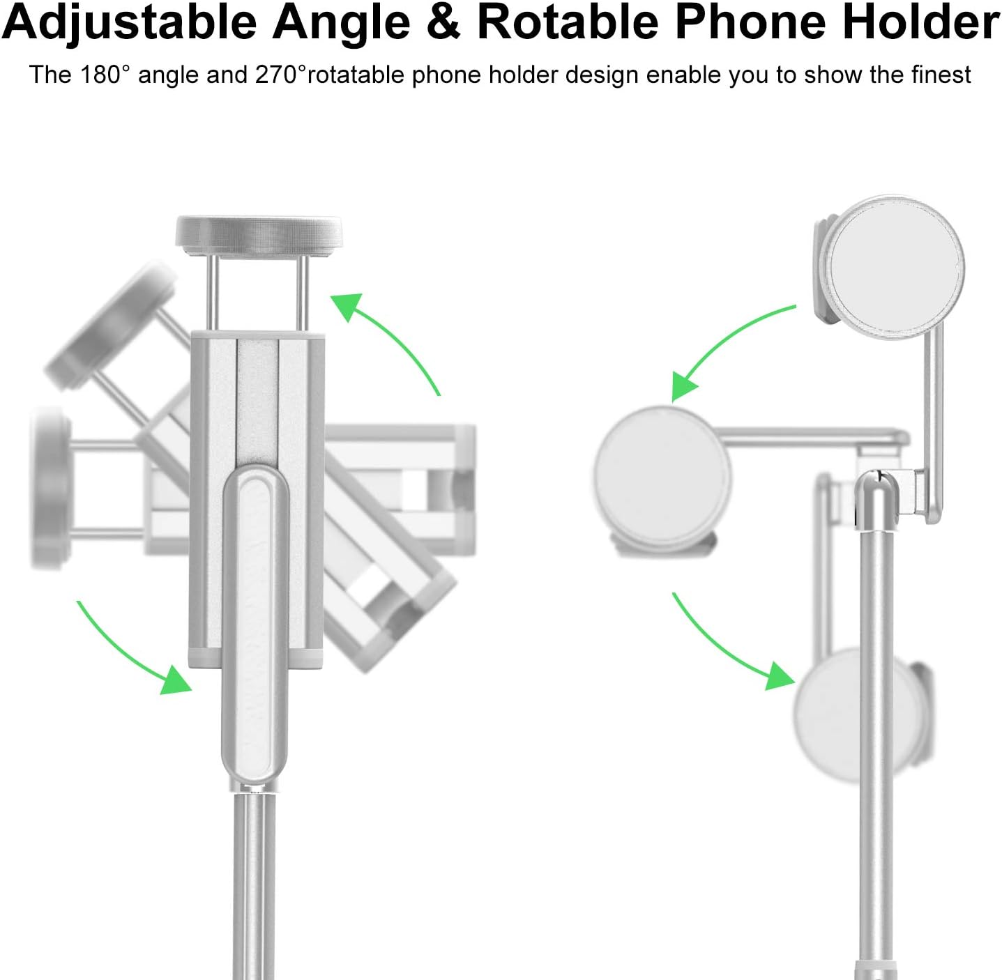 ATUMTEK Selfie Stick Tripod, 3-in-1 Extendable Aluminum Phone Tripod with Detachable Bluetooth Remote - Image 4