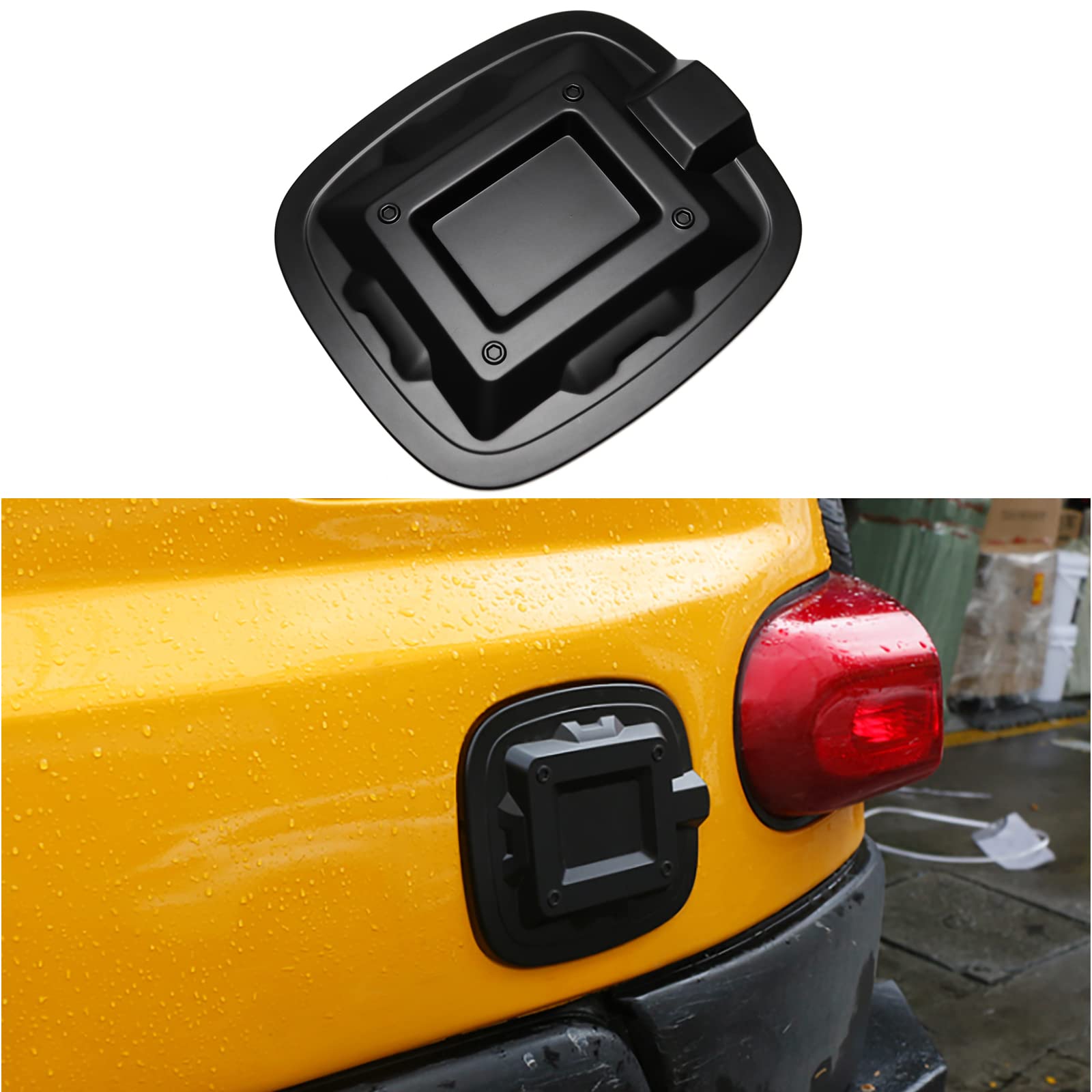 Photo 1 of Car Gas Cap Fuel Cover for Toyota FJ Cruiser 2007 2008 2010 to 2020 2021 2022, Black Oil Tank Trim Add On,for FJ Cruiser Gas Tank Cap Cover
