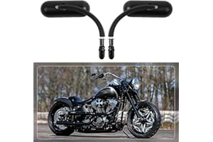 goodfitment - Black Oval Shape Motorcycle Mirrors,Upgrade Rearview Motorcycle Mirrors Compatible with Harley Road King Softail Street Glide Electra Dyna And More