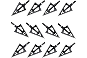 JIANZD Archery Broadheads 100/125 Grain Fixed Blades Screw-in Arrowheads for Crossbow Recurve Bow and Compound Bow