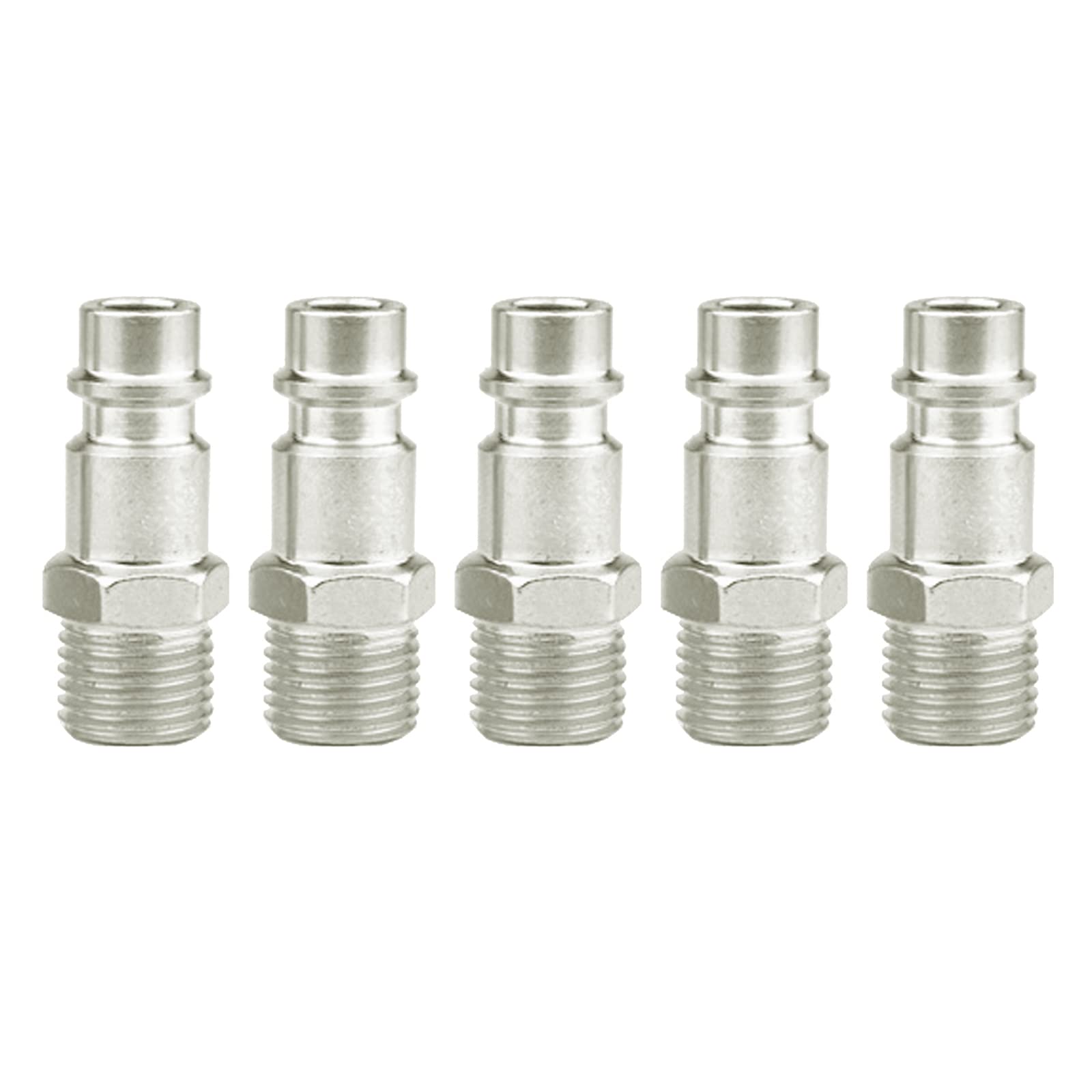 5 Pcs Male Thread Quick Release Connectors Air Line Coupler Connectors ​1/4" BSP Hose Fittings for Air Line