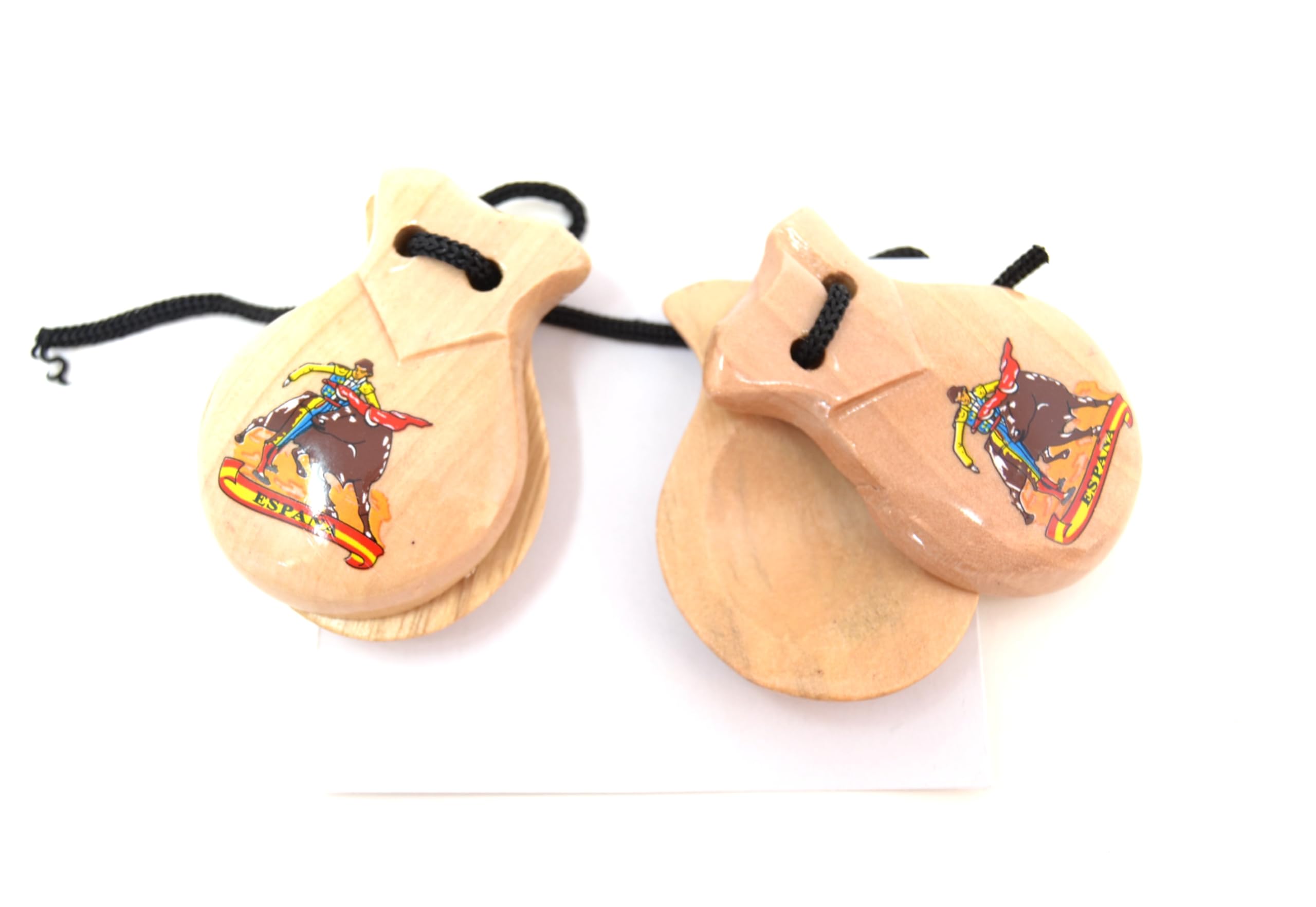 Natural Pine 1 Pair SPANISH Small CASTANUELS 6cm (2-6) Natural Pine Wood SIZE for little ones