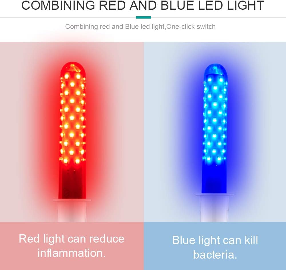 Women Gynecological Vaginitis Treatment 70 Individual LED Vaginal Massage Red Blue Led Light Therapy Device Laser Anti-inflammatory Disinfect Therapy Female Home Care (Complete gynecology machine set): Health & Personal Care