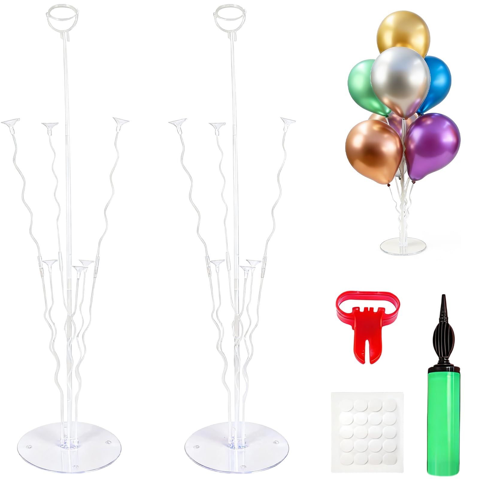2PCS Table Balloon Stand Kit, Balloon Holders for Table, Desktop Decoration for Party, Wedding, Birthday, Graduation, Christmas, Anniversary