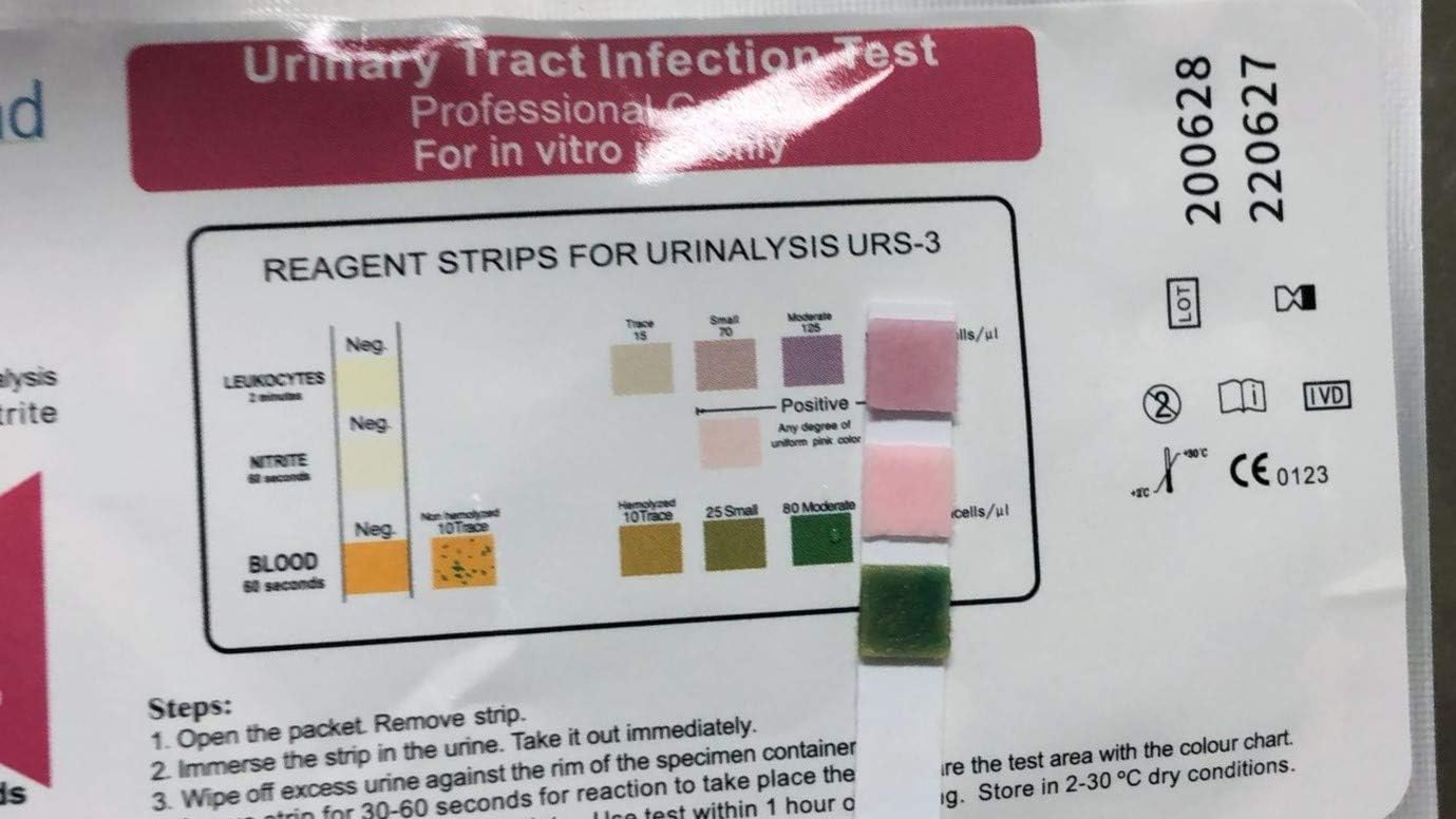5 Pack - Urinary Tract Infection Urine Test Strips Tests 4 Key UTI Indicators, Leukocytes, Nitrites, Protein & Blood - Image 5