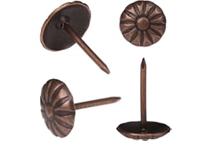 GITI ISLAND Upholstery Tacks for Furniture Vintage Upholstery Nails Tacks for Decorative 100Pcs Furniture Sofa Thumb Nails Pins Assortment Kit 7/16" Head Diameter Upholstery Nails Decorative Tacks for Furniture
