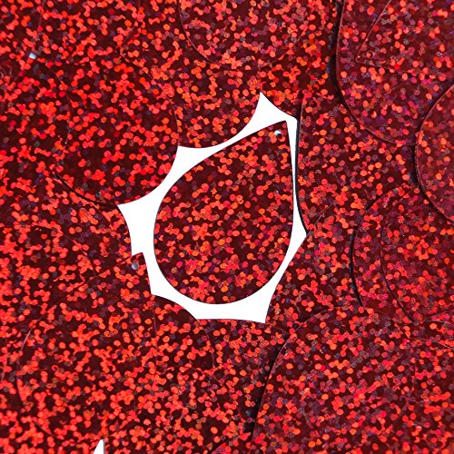Sequin Tear Drop 1.5 inch Red Glitter Hologram Multi Reflective Metallic Couture Paillettes. Made in USA. For embroidery, costume, embellishment