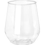 32 count 12 oz Unbreakable Stemless Plastic Wine Champagne Glasses Elegant Durable Reusable Shatterproof Indoor Outdoor Ideal